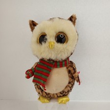 Ty Beanie Boos 🎄 WISE The Christmas Owl 9" Medium Glitter Eyes  New MWMT's C054