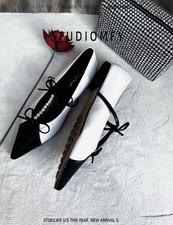 Ballerine Donna A Punta Eleganti Con Doppio Fiocco E Strass Bianco CF68103