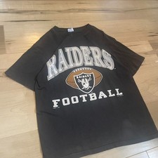 Vintage 1990 Raiders Football T-Shirt Black Logo tee VK17200