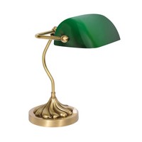 Bankerlampe Tischleuchte Schreibtischlampe 29 Cm Jugendstil Messing Glas E27