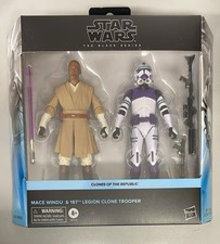 Star Wars The Black Series 6  Mace Windu & 187th Legion Clone Trooper 2 Pack New