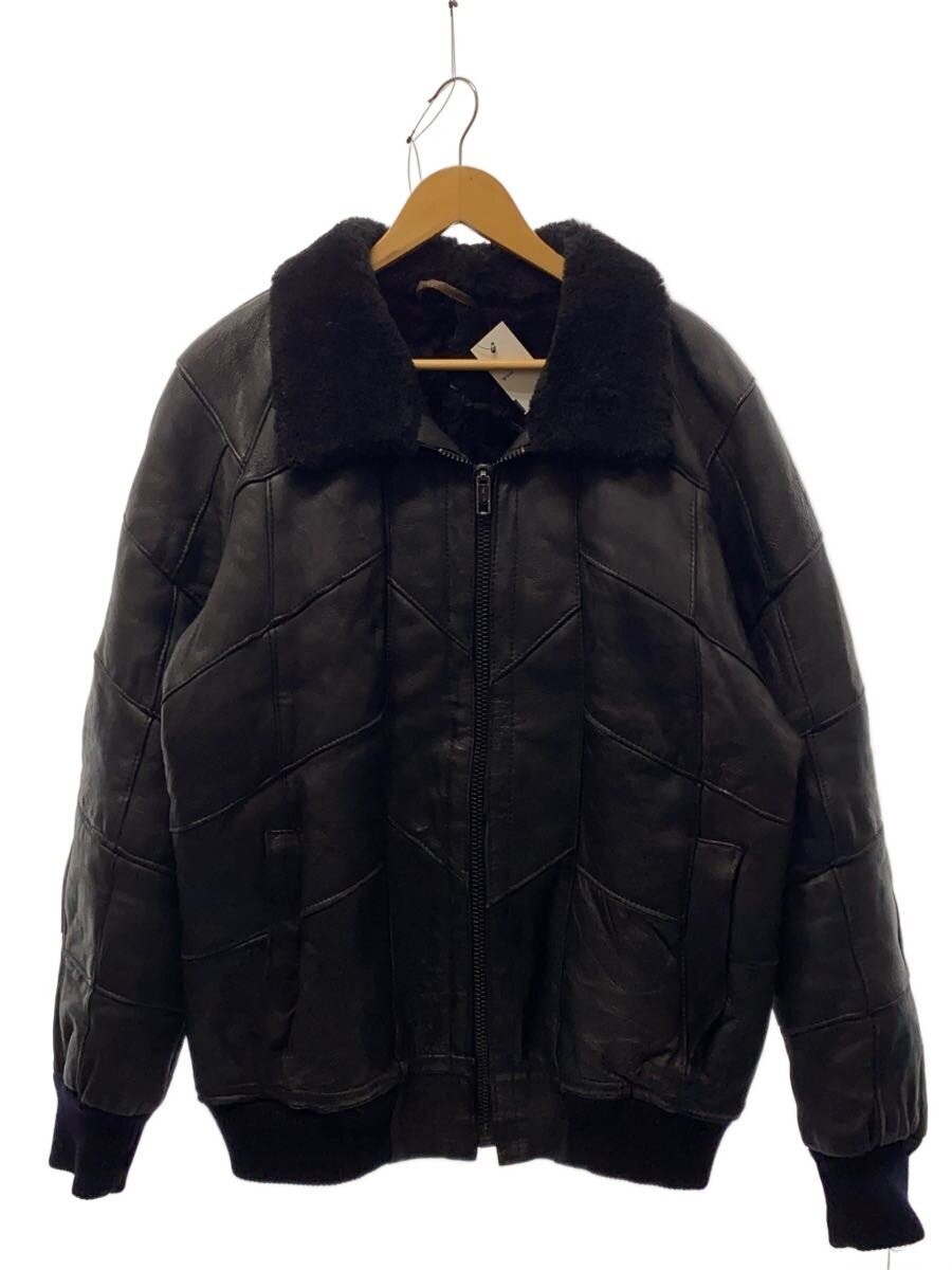 Vintage/Leather Jacket Blouson/-/Leather/Blk/Plain 3411