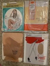 4 Pairs Vintage Sheer Seamless Nylon Hosiery Brand New In Packaging Deadstock