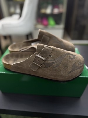 Vale Men's Chocolate Suede Clog Shoes Slip On Valley 100% Authentic Size 9