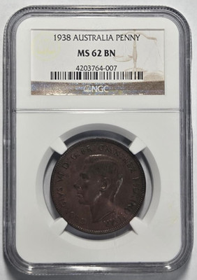 1938 AUSTRALIA PENNY NGC MS 62 BN Certified Coin | eBay