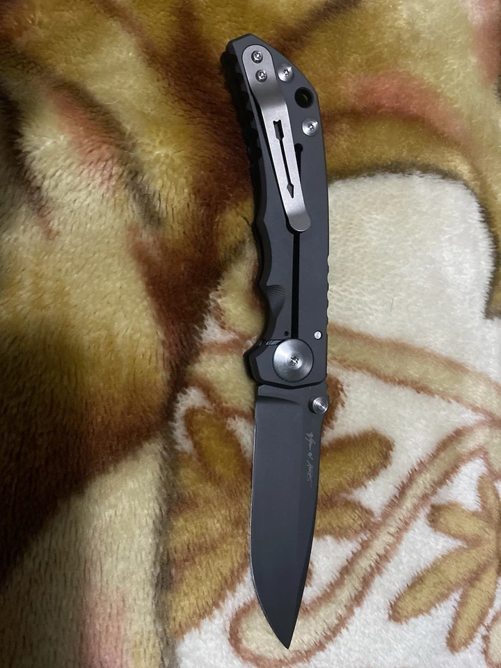 Spartan Blades Harsey Carpeta de Titanio Negro CPM-S45VN Hoja de Punto de Caída Nueva Foto 2 de 3