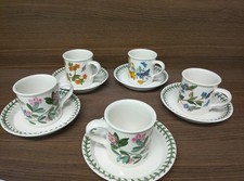 Five Portmeirion The Botanic Garden Cups and Saucers
