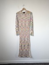 ASOS Design Crochet Maxi Dress Multi Colour Stitch Size 10