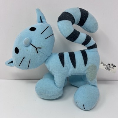 Vintage 2001 Playskool Hasbro Bob the Builder Pilchard Blue Cat Stuffed Plush 8''