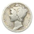 1916-S Mercury Dime Better Date 90% Silver Semi-Key Coin San Francisco Mint
