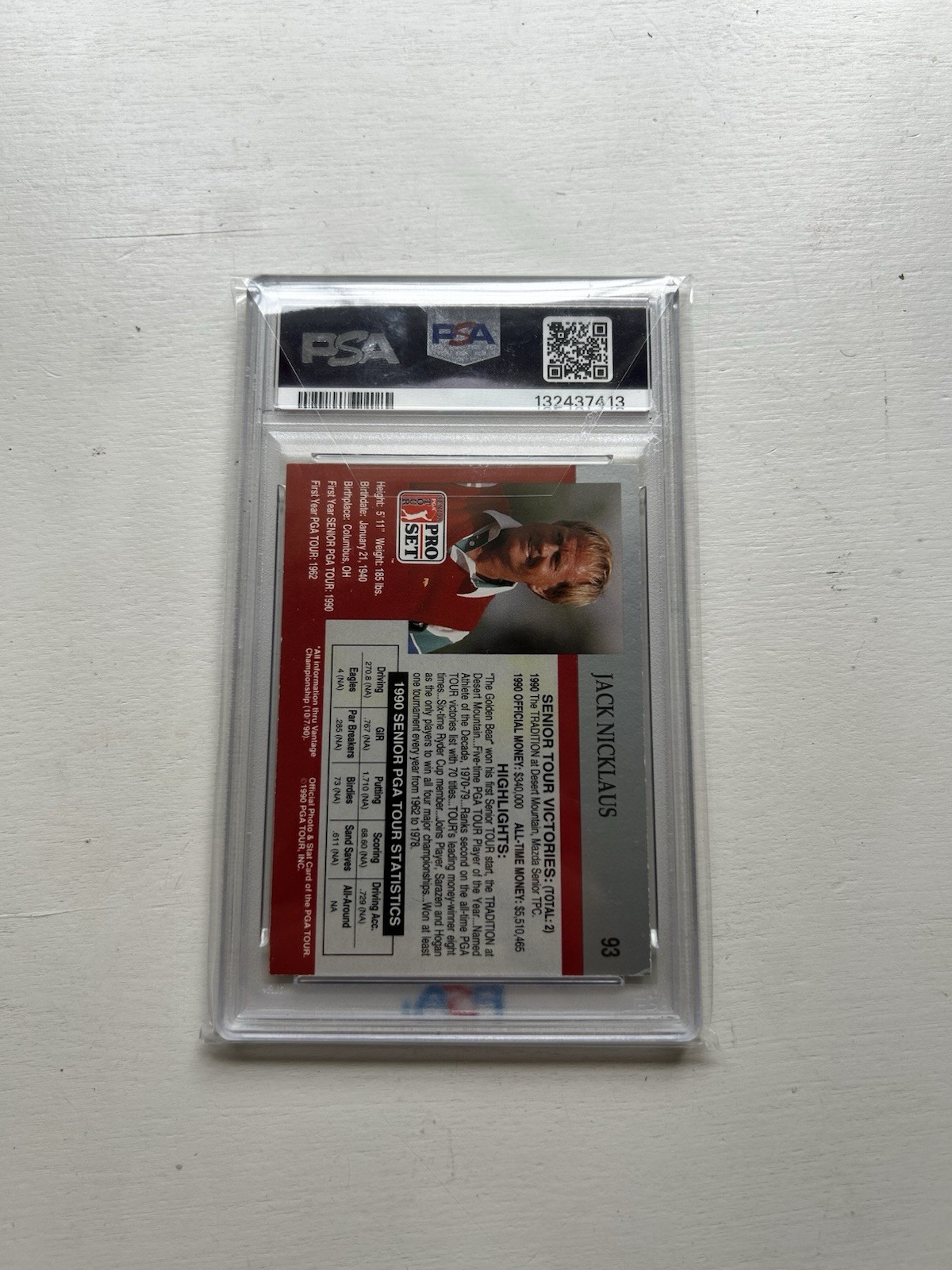 1990 PRO SET GOLF PGA TOUR ARNOLD PALMER JACK NICKLAUS AUTO AUTOGRAPH PSA SET view 8