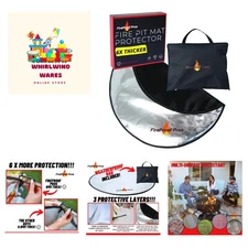 36" Fire Pit Protector for Deck or Patio, Thick Heat Resistant Deflector, Tri...