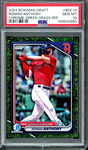 2024 Bowman Draft Chrome Green Grass #BDC19 Roman Anthony /99 PSA 10 GEM MINT