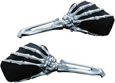 Kuryakyn Skeleton Hand Mirrors Chrome