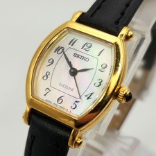 Orologio Seiko Excelline Lady's Gold Quadrante Conchiglia Funzionante Autentico Usato