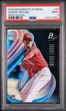 2018 BOWMAN PLATINUM WITH GLOVE #34 SHOHEI OHTANI ROOKIE RC PSA 9