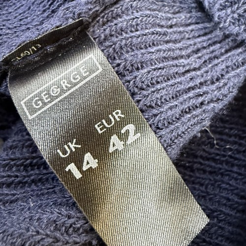 George Damen Cardigan Bolero Shrug blau marine 14 ärmellos Stretch Freizeit Strick - Bild 8 von 11