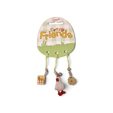 Nici 32148 Crazy Friends Schl&uuml;sselanh&auml;nger Set Eier, Huhn, Blume Anh&auml;nger Neu