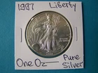 US COINS 1997 YEAR US EAGLE S$1 DOLLAR SILVER COIN 1 OZ FINE SILVER.