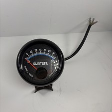 Vintage Suntune Mini Tachometer 8000 Rpm Blue Line Sun Electric Corp Gauge