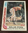 1982 Topps Baseball Card #5 NOLAN RYAN 1981 Highlight 5th Career No-Hitter HOF