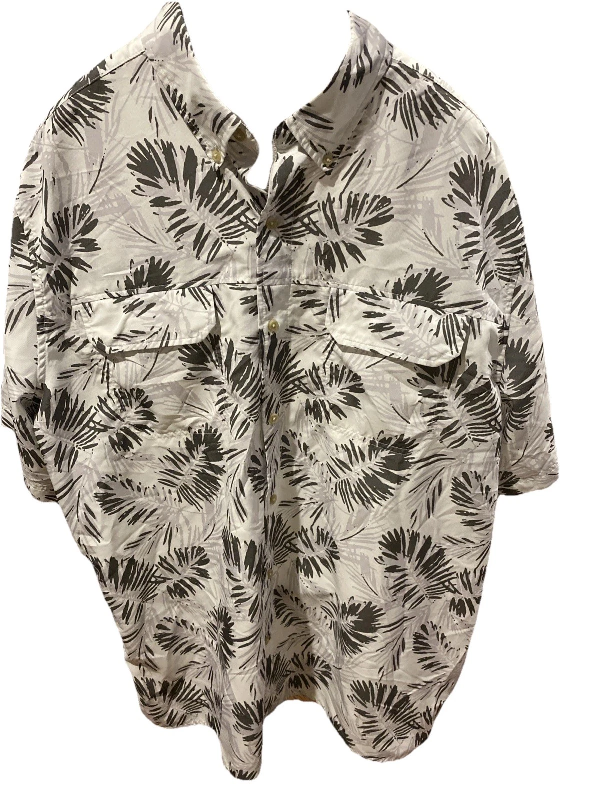Chaps Mens Quick Dry Short Sleeve Shirt Sun Protect UPF 50 2XL Fishing