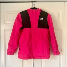 The North Face Girls Pink Black Hooded Jacket L 10/12