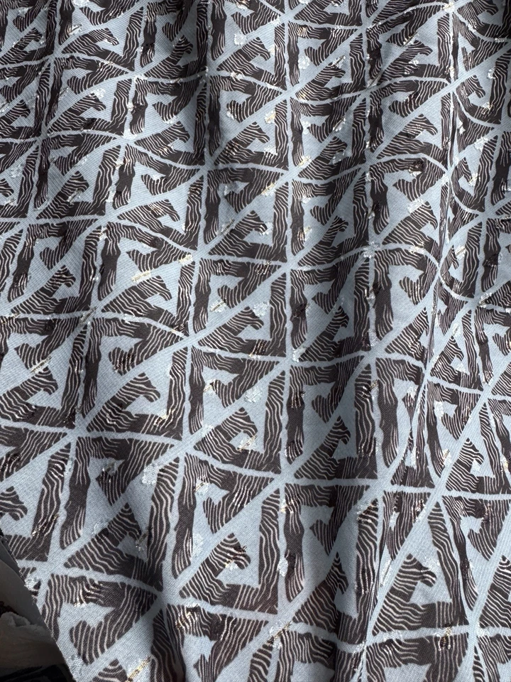 G Acrylic Rayon Fabric By Panel 2 Yards Width 55" Georgette Logo Blue Dress - Image 4 of 4