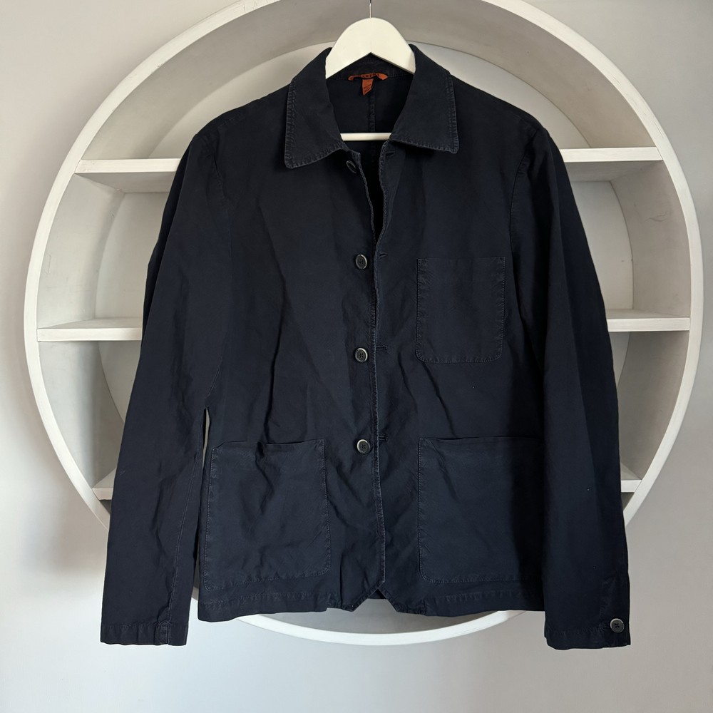 Men's BARENA VENEZIA Blue Cotton Overshirt Jacket Size 48