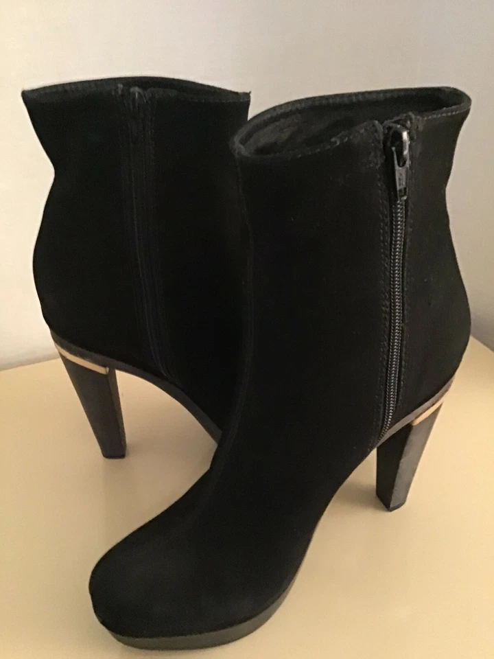 Diane фон Furstenberg женщин платформе черная замша кожаные ботинки США 8,5 евро 39,5 - Изображение 3 из 4