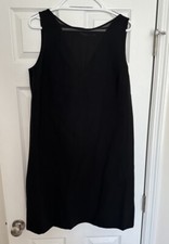 Lauren Ralph Lauren Shift Dress Women’s Large Black Boat V-Neck NWT Ships Free