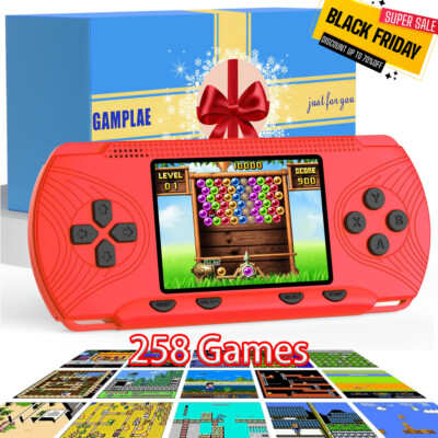  Handheld Game Console 3'' HD Builtin 258 Games HD Classic Kids Christmas Gift 