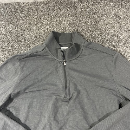 Men's Casual Long Sleeve Shirt - Greg Norman Shark - Play Dry - Gray- XL 1/4 zip - Picture 2 of 11