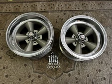 VINTAGE AMERICAN  RACING  STYLE TORQ - THRUST 16x8.5 4 3/4 CHEVY OPEN FENDER ROD