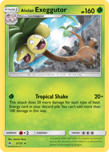 1x Alolan Exeggutor 2/131 HOLO RARE Forbidden Light Pokemon TCG