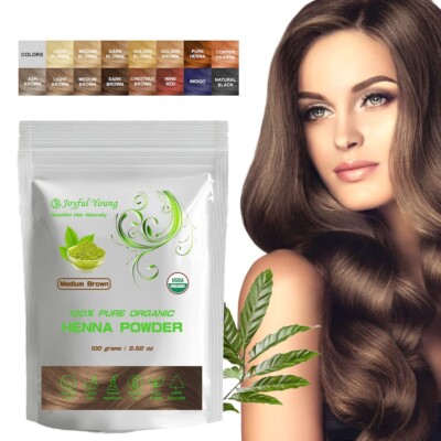 100% Organic Henna Hair Color, Natural, Chemical-Free Hair DIY Dye Hair at Home