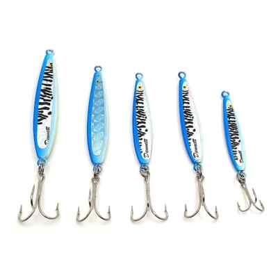 5 Pack Lazer Jig Sea Kit UV Spinner Sea Fishing Lures Mackerel / Bass - Dennett