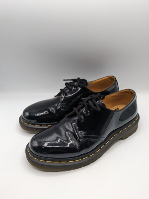 Dr. Martens 1461 QUAD Black Gloss Leather Lace Up Platform Oxford
