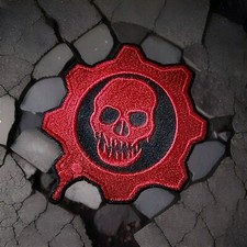 RARO 2006 Epic Games GEARS OF WAR Calavera Roja De Colección Antiguo Stock Etiqueta Presagio Carmesí
