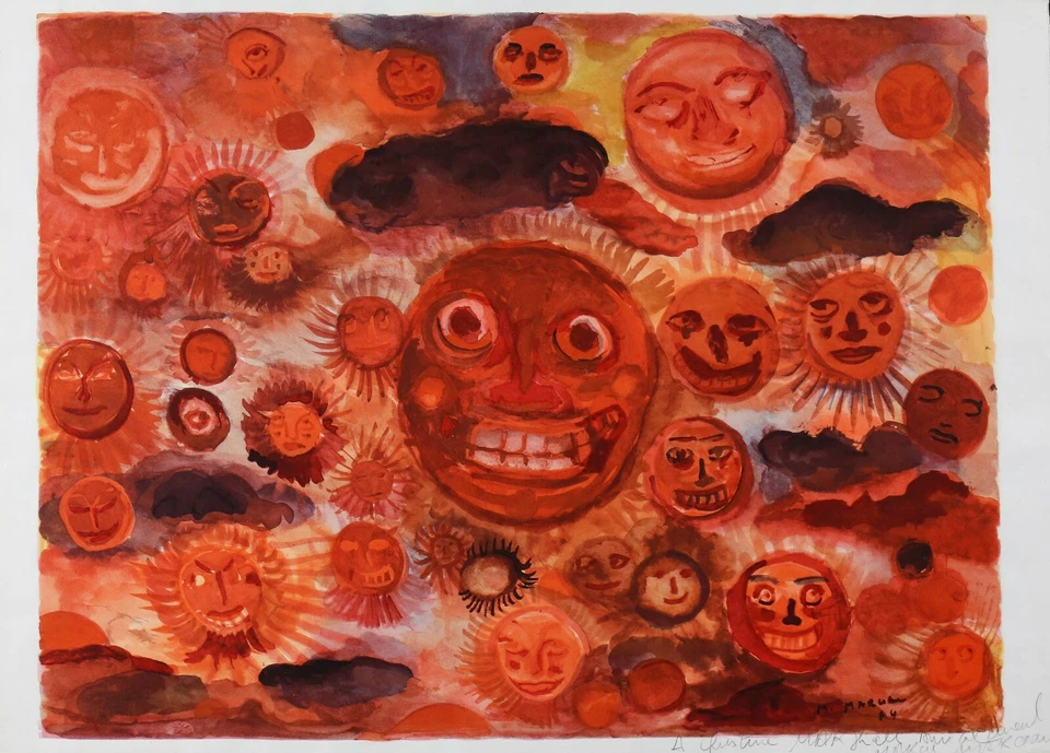 Marcel Marceau (1923-2007) Faces Litho Signed Mime Marceau Marcel Mangel - Bild 2 von 4