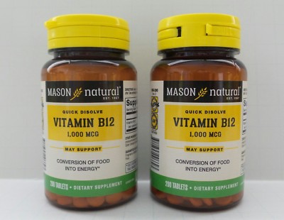 2 X 200 = 400 TABLETS VITAMIN B 12 1000 MCG SUBLINGUAL Heart Health UNDER TONGUE
