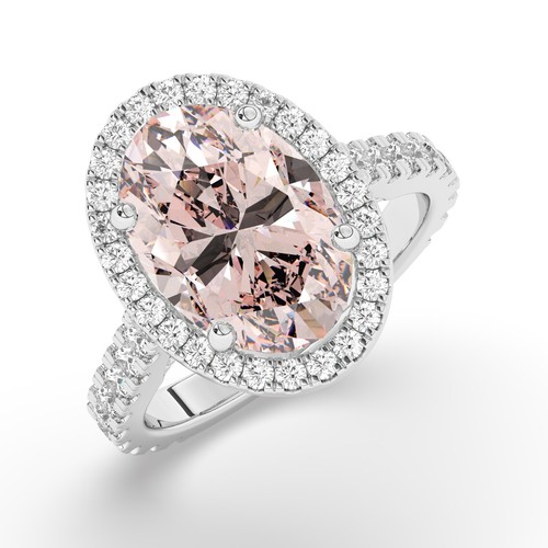 Oval Solitaire 950 Platinum Vivid Pink Engagement Ring,5.15 ct, Labgrown IGI - Picture 15 of 18