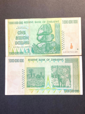 Zimbabwe 1 Billion Dollar Banknote CIR-2008, AA/AB) - 1 pc