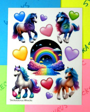 Colorful Horses Hearts Sticker Sheet