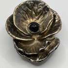 Vintage Signed MH Sterling Silver 925 Large Flower Brooch Pin. #9