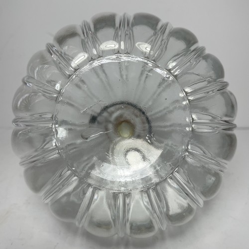 Vintage Decorative Clear Glass Round Decanter Bottle w/ Flip-Top Stopper - Picture 12 of 12
