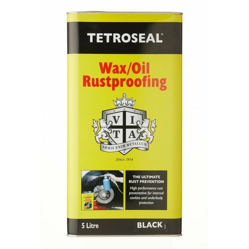 Tetroseal WaxOil Black 5L Car Rust Proofing Rustproof Wax/Oil WAXOYL Protection