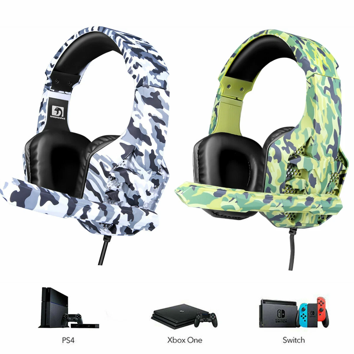 US 3.5mm Gaming Headset USB Wired Over LED Headphones Stereo with