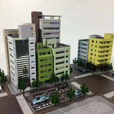 1:300 Diorama City High Rise Assembly Building Model Railway House Scene Model