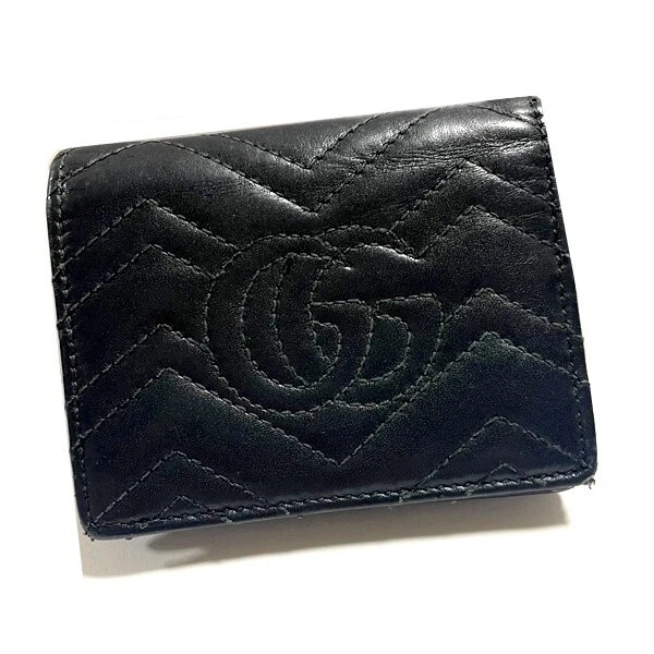 Authentic Gucci GG Marmont 466492 Compact Wallet Folding Wallet
